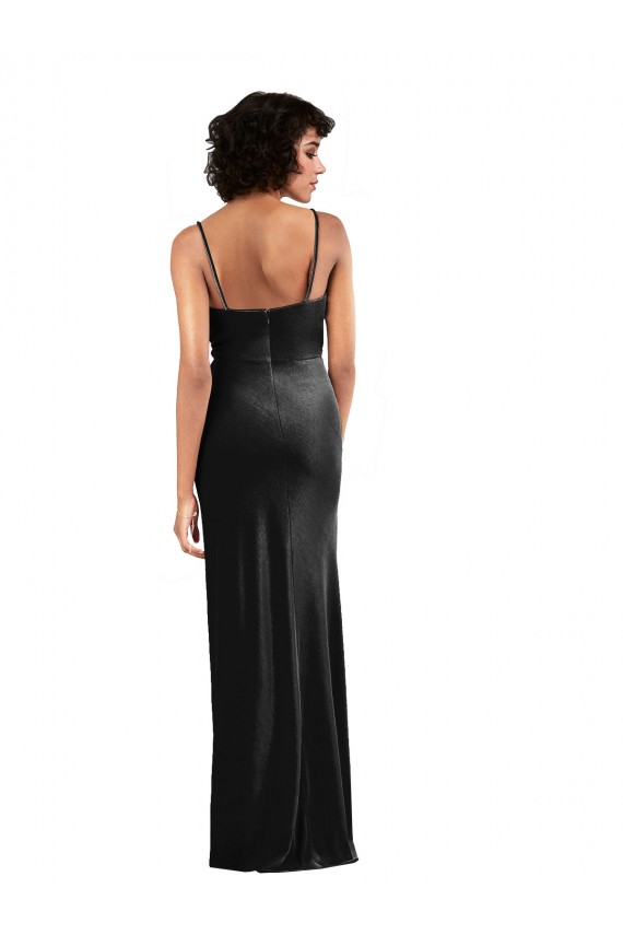 Boutique Noir Colonne Velours Stretch Longue Formelles Robes demoiselle d'honneur / Robes de soirée / Robes de bal