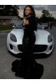 Boutique Noir Fourreau Balayage train Paillettes Velours Longue Robes de bal