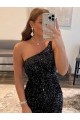 Boutique Noir Fourreau Courte Paillettes Velours Courte Robes de bal