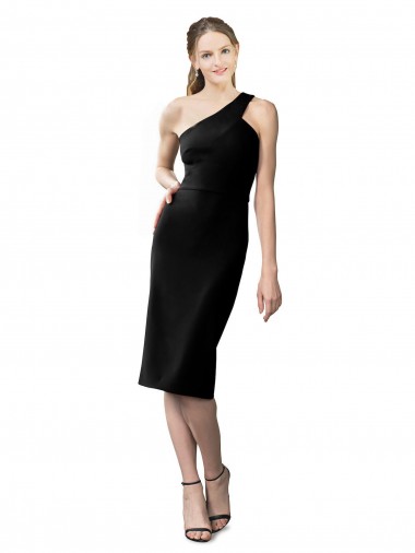 Boutique Noir Fourreau Crêpe Stretch Courte Robes demoiselle d'honneur / Robes de soirée / Robes de cocktail