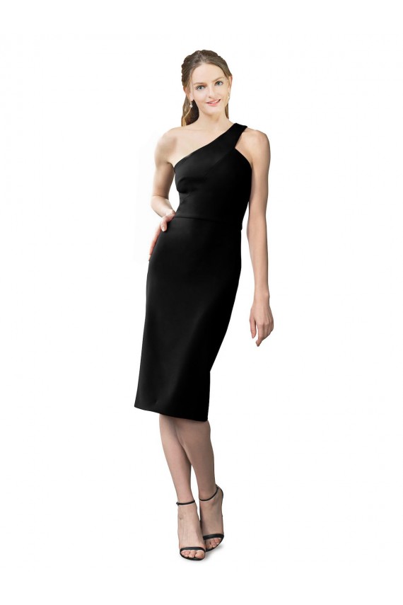 Boutique Noir Fourreau Crêpe Stretch Courte Robes demoiselle d'honneur / Robes de soirée / Robes de cocktail