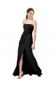 Boutique Noir Fourreau Sans bretelle Crêpe Stretch Longue Formelles Robes demoiselle d'honneur / Robes de soirée / Robes de bal