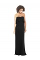 Boutique Noir Fourreau Sans bretelle Mousseline Longue Robes demoiselle d'honneur