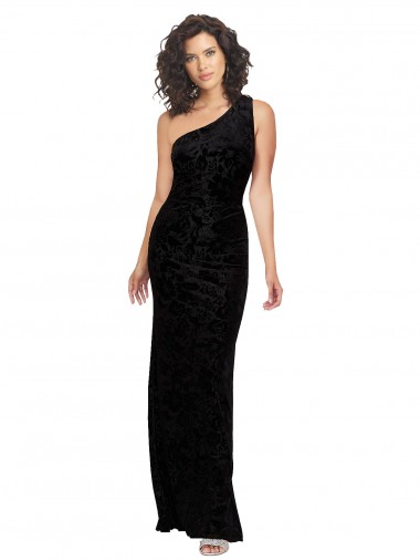 Boutique Noir Fourreau Velours Floral Velours Stretch Longue Robes demoiselle d'honneur