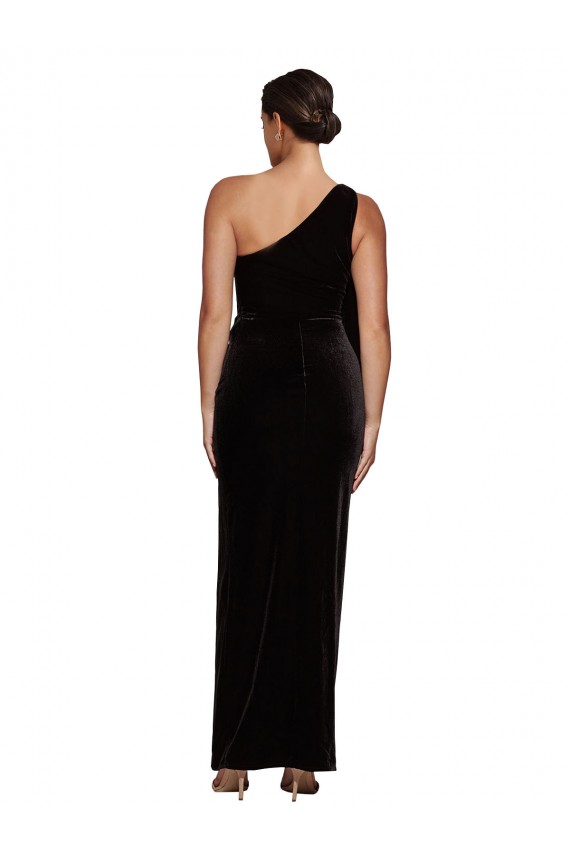 Boutique Noir Fourreau Velours Stretch Longue Formelles Robes demoiselle d'honneur / Robes de soirée / Robes de bal