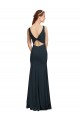 Boutique Noir Sirène Bateau Crêpe Stretch Longue Robes demoiselle d'honneur / Robes de bal