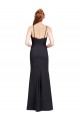 Boutique Noir Sirène Bretelles spaghetti Col V Crêpe Stretch Longue Robes demoiselle d'honneur / Robes de bal