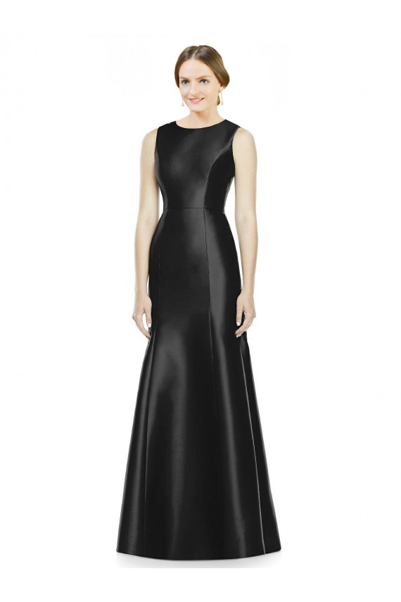 Boutique Noir Sirène Col Haut Satiné Longue Robes demoiselle d'honneur