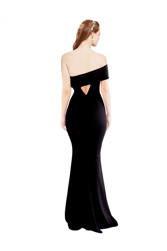 Boutique Noir Sirène Crêpe Stretch Longue Formelles Robes demoiselle d'honneur / Robes de soirée / Robes de bal