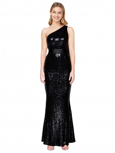 Boutique Noir Sirène Paillette Longue Formelles Robes demoiselle d'honneur / Robes de soirée / Robes de bal