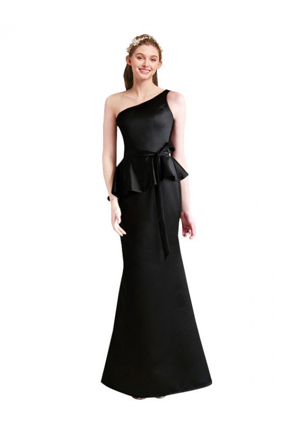Boutique Noir Sirène Satiné Longue Robes demoiselle d'honneur