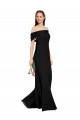 Boutique Noir Sirène Épaule Dénudée Mousseline Longue Robes demoiselle d'honneur / Robes de bal