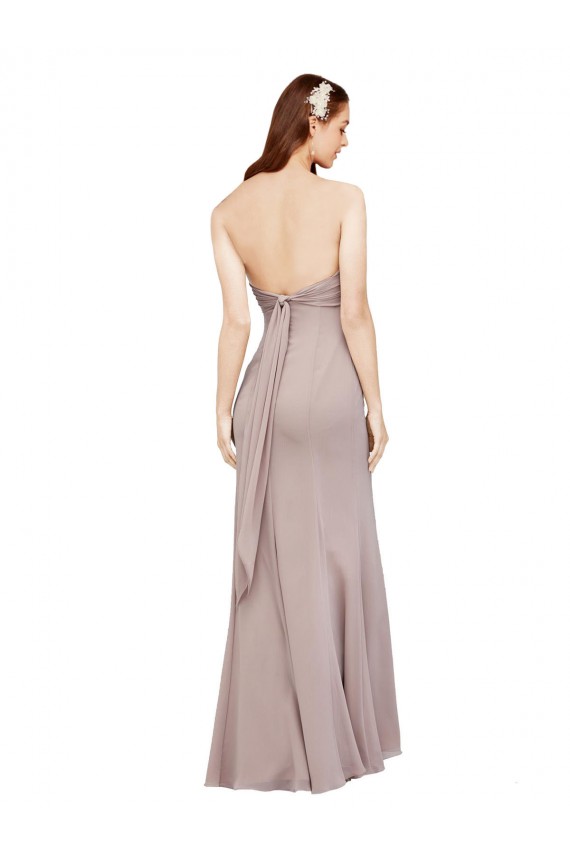 Boutique Noir Sirène Épaule Dénudée Mousseline Longue Robes demoiselle d'honneur / Robes de bal