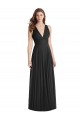 Boutique Noir Trapèze Col V Mousseline Longue Robes demoiselle d'honneur
