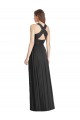 Boutique Noir Trapèze Col V Mousseline Longue Robes demoiselle d'honneur