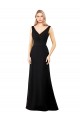 Boutique Noir Trapèze Col V Mousseline Longue Robes demoiselle d'honneur / Robes de bal