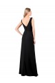 Boutique Noir Trapèze Col V Mousseline Longue Robes demoiselle d'honneur / Robes de bal