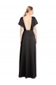 Boutique Noir Trapèze Col V Satiné Stretch Longue Formelles Robes demoiselle d'honneur / Robes de soirée / Robes de bal