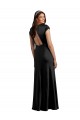 Boutique Noir Trapèze Col V Satiné Stretch Longue Formelles Robes demoiselle d'honneur / Robes de soirée / Robes de bal