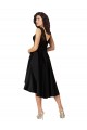 Boutique Noir Trapèze Illusion midi Satiné Dentelle Courte Asymétrique Robes demoiselle d'honneur / Robes de cocktail