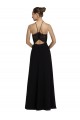 Boutique Noir Trapèze Licou Mousseline Dentelle Longue Robes demoiselle d'honneur