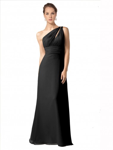Boutique Noir Trapèze Mousseline Longue Robes demoiselle d'honneur
