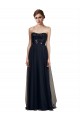 Boutique Noir Trapèze Sans bretelle Tulle Longue Robes demoiselle d'honneur