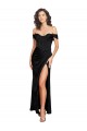 Boutique Noir Trapèze Satiné Soyeux Longue Formelles Robes demoiselle d'honneur / Robes de soirée / Robes de bal