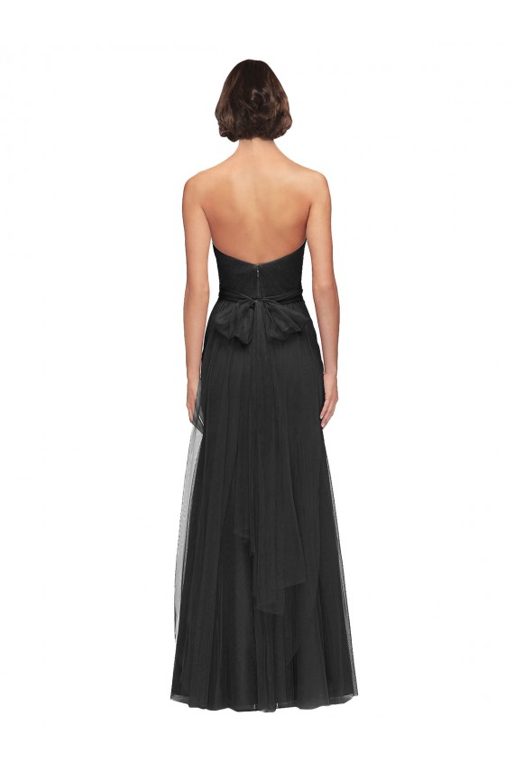 Boutique Noir Trapèze Tulle Longue Robes demoiselle d'honneur