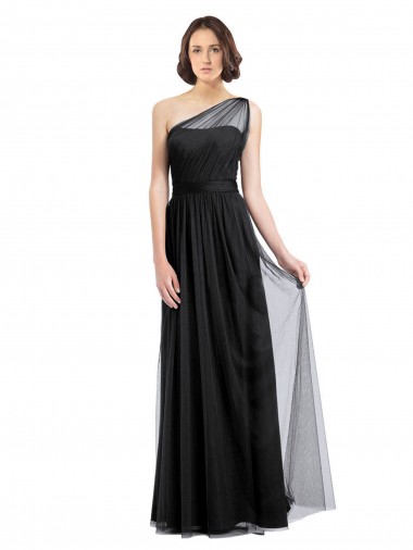 Boutique Noir Trapèze Tulle Longue Robes demoiselle d'honneur