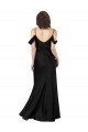 Boutique Noir Trapèze Épaule Dénudée Satiné Soyeux Longue Formelles Robes demoiselle d'honneur / Robes de soirée / Robes de bal