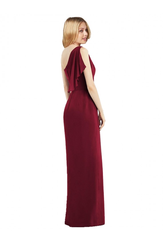 Boutique Olive verte Trompette Mousseline Longue Robes demoiselle d'honneur