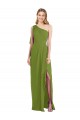 Boutique Olive verte Trompette Mousseline Longue Robes demoiselle d'honneur