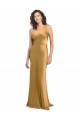 Boutique Or Trapèze Satiné Stretch Longue Formelles Robes demoiselle d'honneur / Robes de soirée / Robes de bal