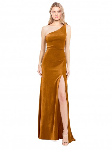 Boutique Or Trapèze Velours Stretch Longue Formelles Robes demoiselle d'honneur / Robes de soirée / Robes de bal