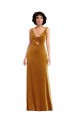 Boutique Or Trompette Col V Velours Stretch Longue Robes demoiselle d'honneur / Robes de bal