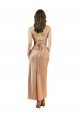 Boutique Or rose Fourreau midi Satiné Soyeux Courte Robes demoiselle d'honneur / Robes de soirée / Robes de cocktail