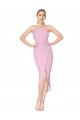 Boutique Orchid Sirène Licou Col Haut Crêpe Stretch Courte Asymétrique Robes demoiselle d'honneur / Robes de soirée / Robes de cocktail