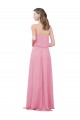Boutique Peau Rose Trapèze Bretelles spaghetti Mousseline Longue Robes demoiselle d'honneur