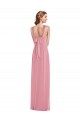 Boutique Peau Rose Trapèze Licou Mousseline Longue Robes demoiselle d'honneur