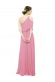 Boutique Peau Rose Trapèze Mousseline Longue Robes demoiselle d'honneur
