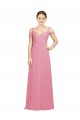 Boutique Peau Rose Trapèze Épaule Dénudée Mousseline Longue Robes demoiselle d'honneur