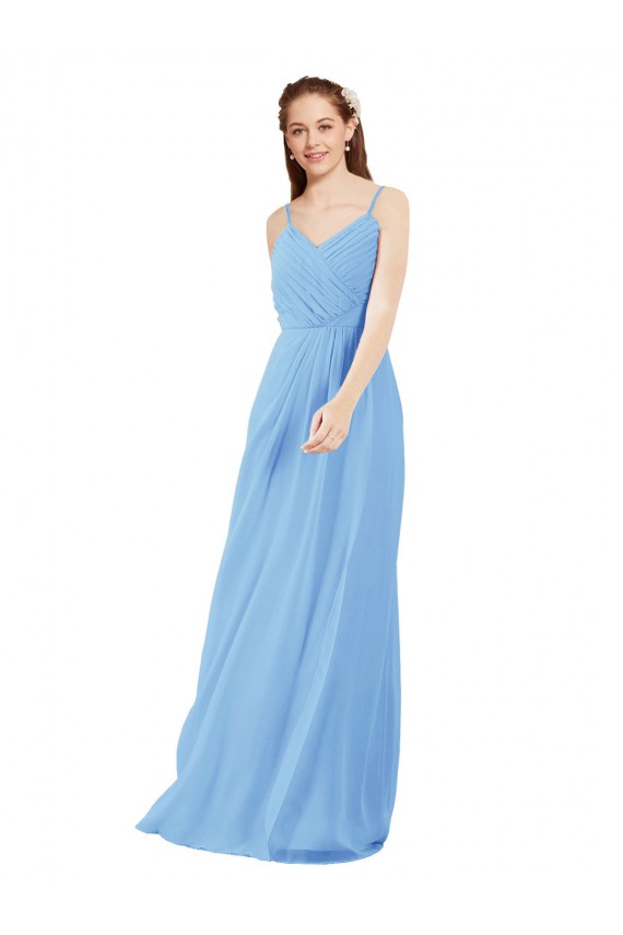 Boutique Periwinkle Fourreau Col V Mousseline Longue Robes demoiselle d'honneur