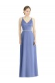 Boutique Periwinkle Trapèze Bretelles spaghetti Col V Satiné Longue Robes demoiselle d'honneur