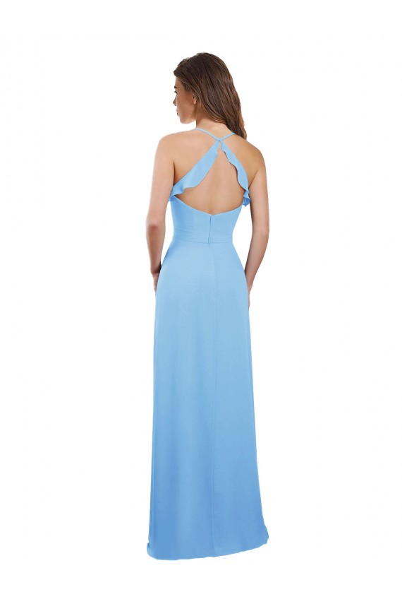 Boutique Periwinkle Trapèze Bretelles spaghetti Mousseline Longue Robes demoiselle d'honneur