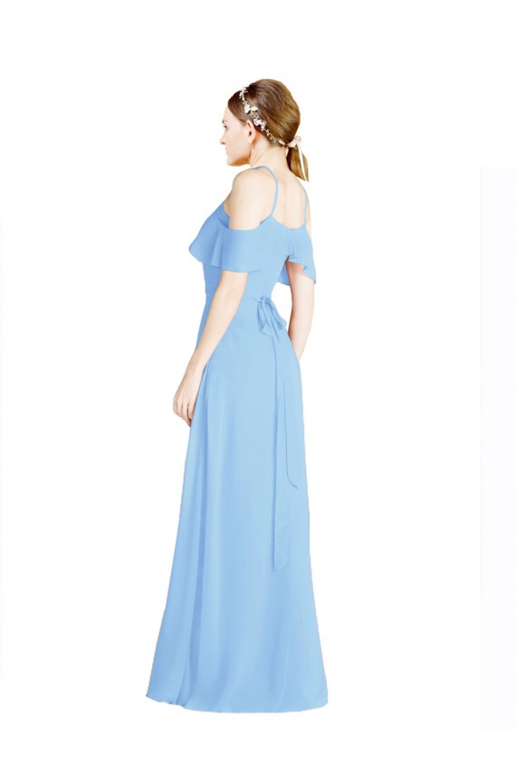 Boutique Periwinkle Trapèze Licou Mousseline Longue Robes demoiselle d'honneur