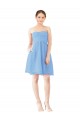 Boutique Periwinkle Trapèze Sans bretelle Mousseline Courte Robes demoiselle d'honneur / Robes de cocktail