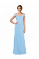 Boutique Periwinkle Trapèze Épaule Dénudée Bretelles spaghetti Mousseline Longue Robes demoiselle d'honneur