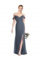 Boutique Pierre d'argent Trompette Épaule Dénudée Mousseline Longue Robes demoiselle d'honneur