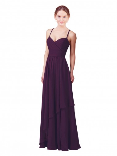 Boutique Pourpre Fourreau Mousseline Longue Robes demoiselle d'honneur